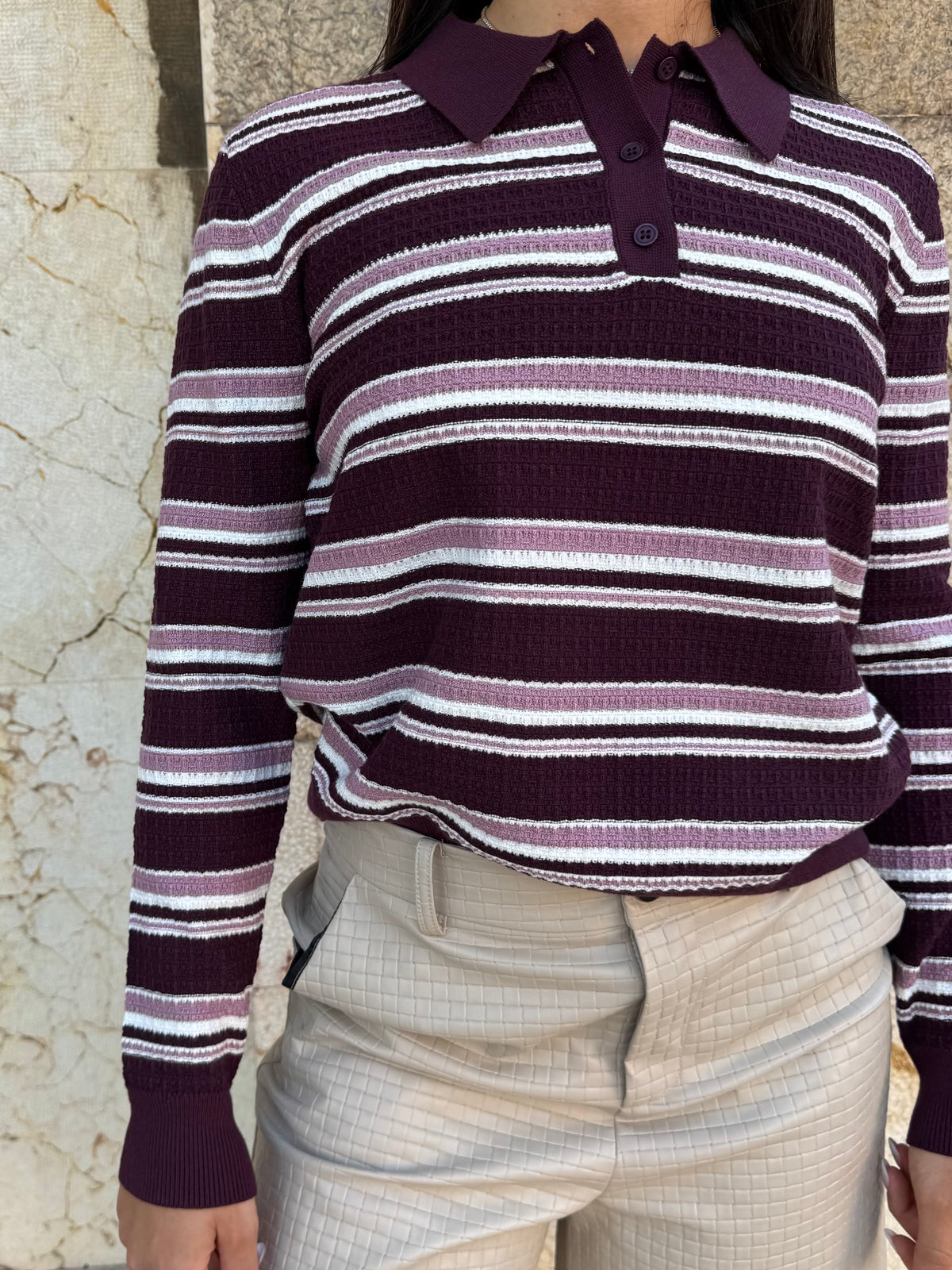 MAGLIA POLLY BORDEAUX