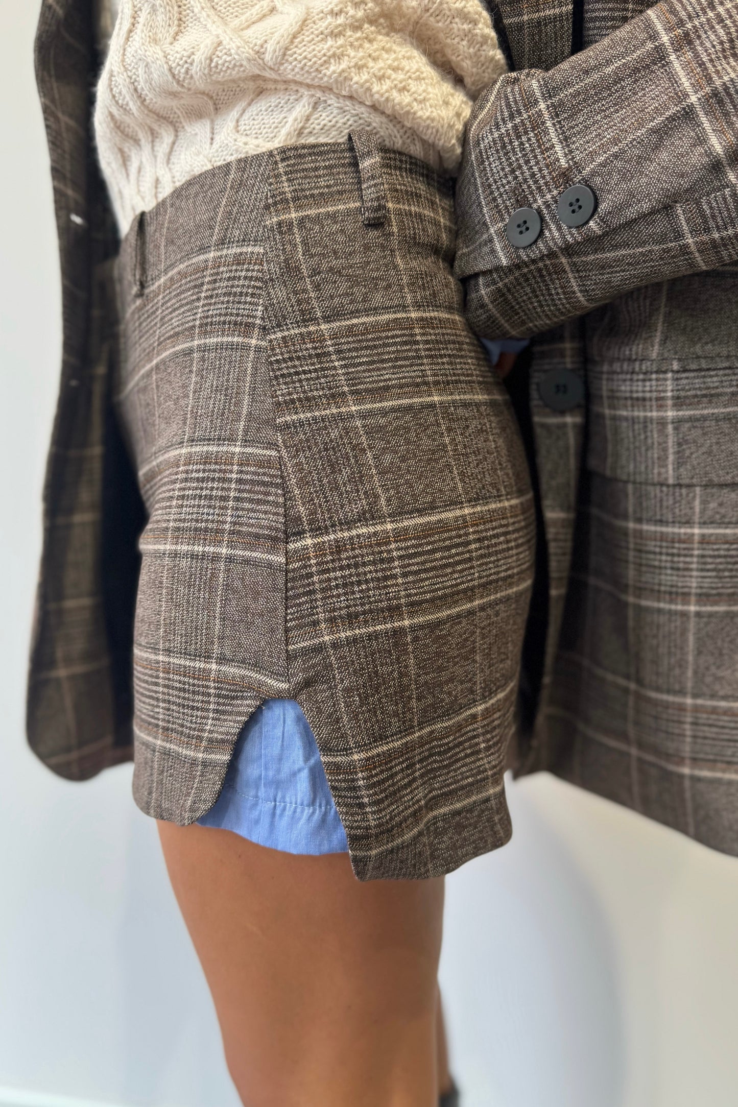 Panta/Gonna Quadri Marrone