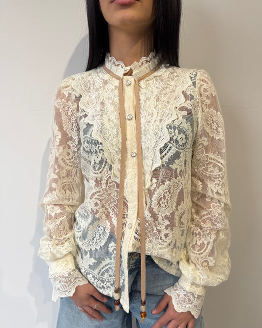 Camicia IVORY in pizzo