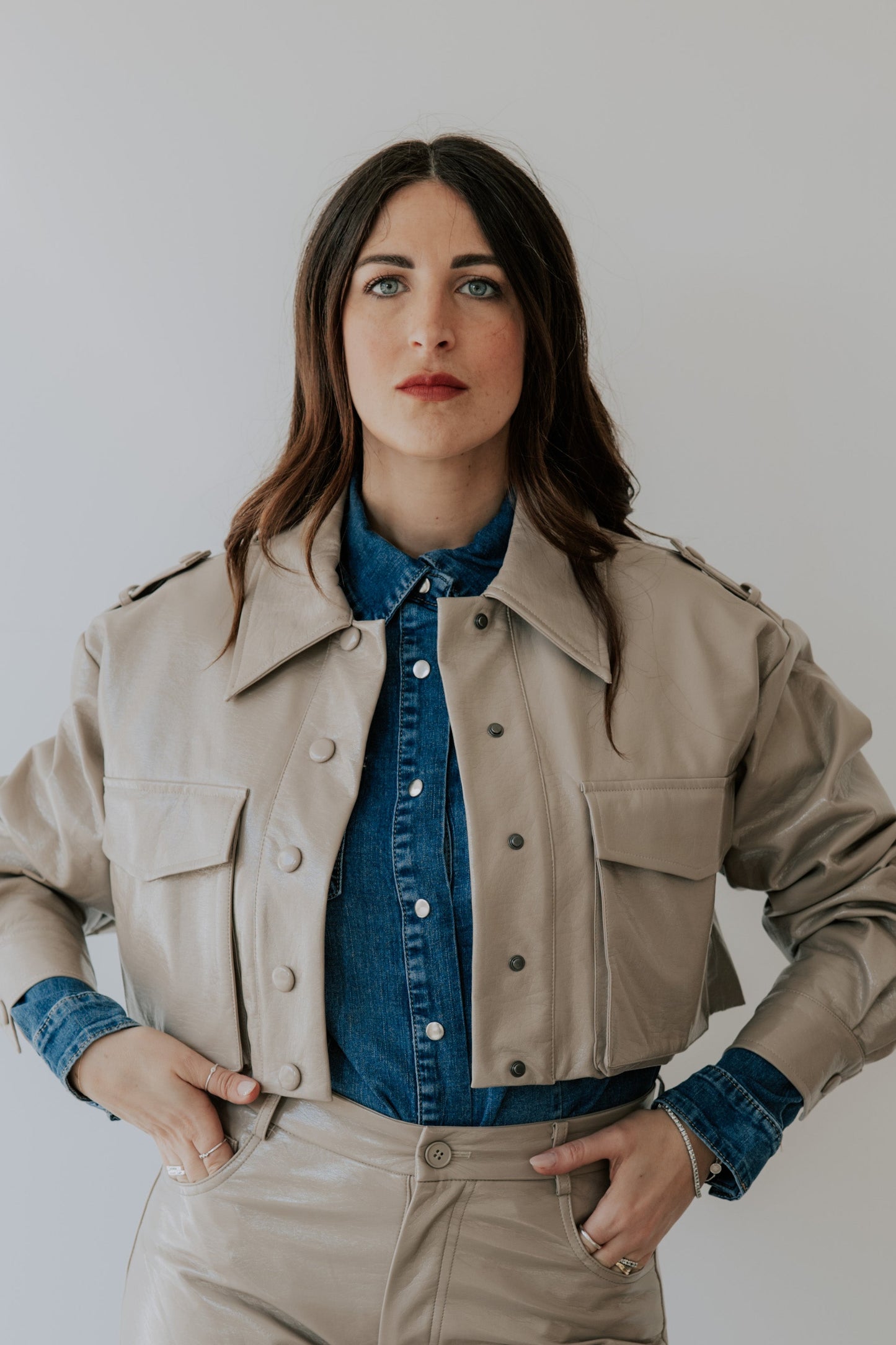 Jacket crop VERNIC beige