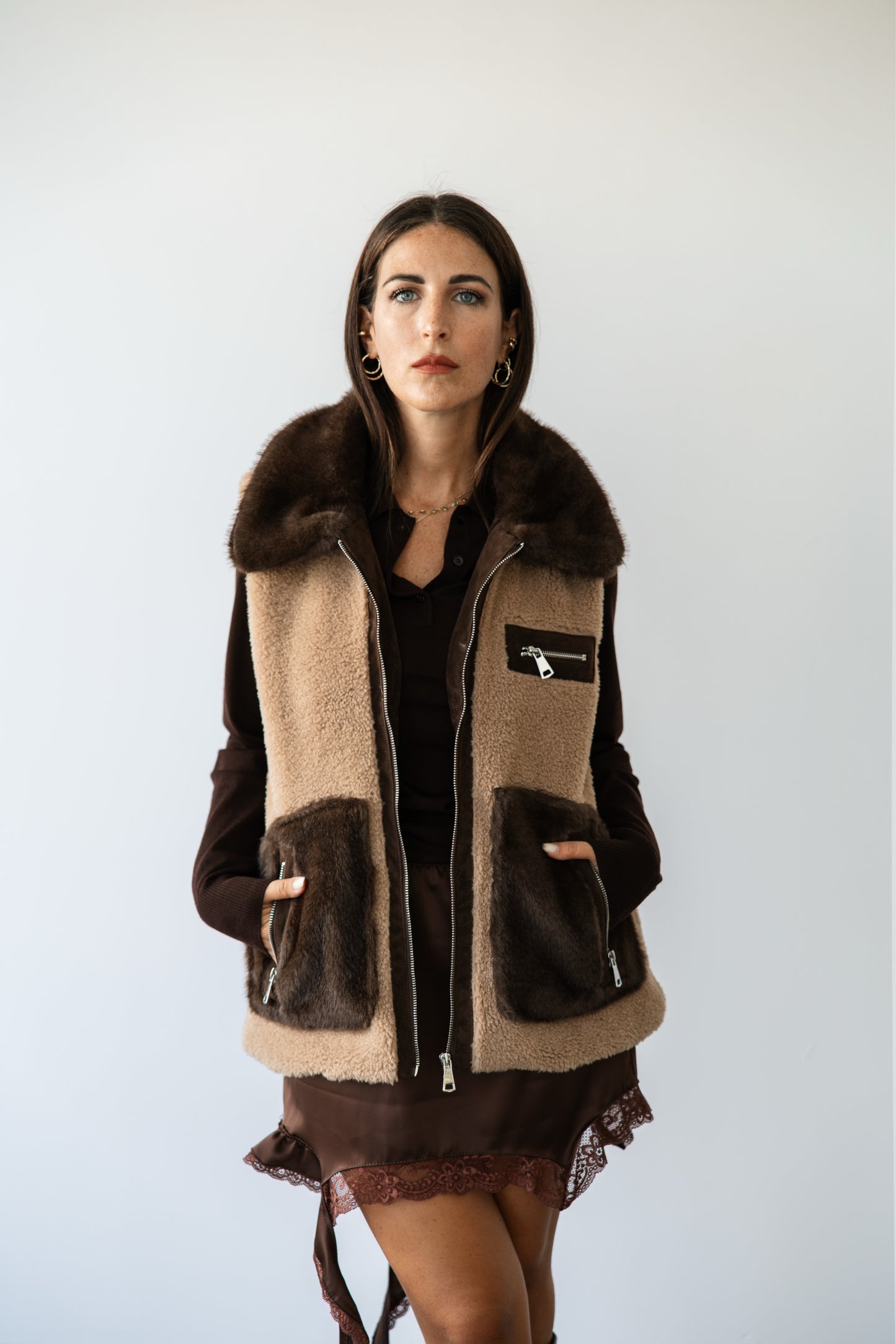 Gilet Teddy cammello