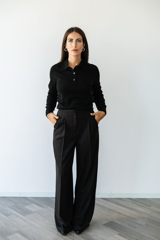 Polo Wool 100% lana nera