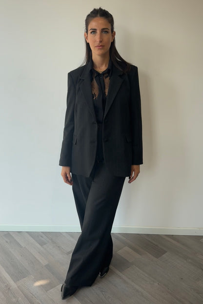 Completo Gessato Lurex Nero