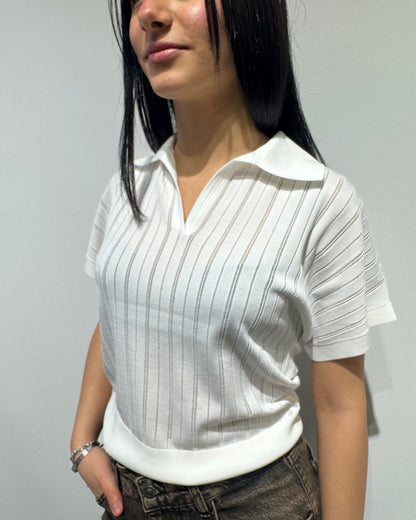 Polo viscosa bianca