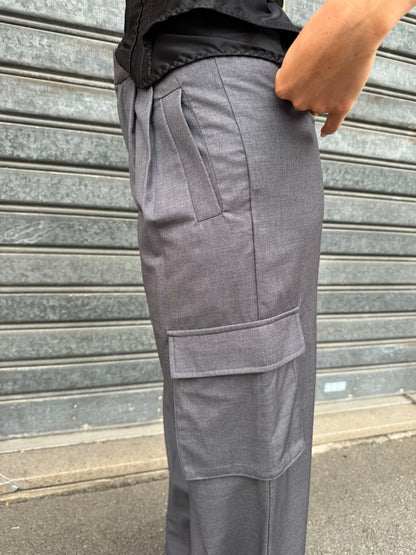 PANTALONI ELEGANT CARGO GRIGIO
