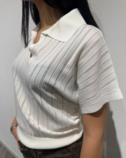 Polo viscosa bianca