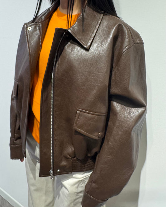 Bomber ecopelle brown