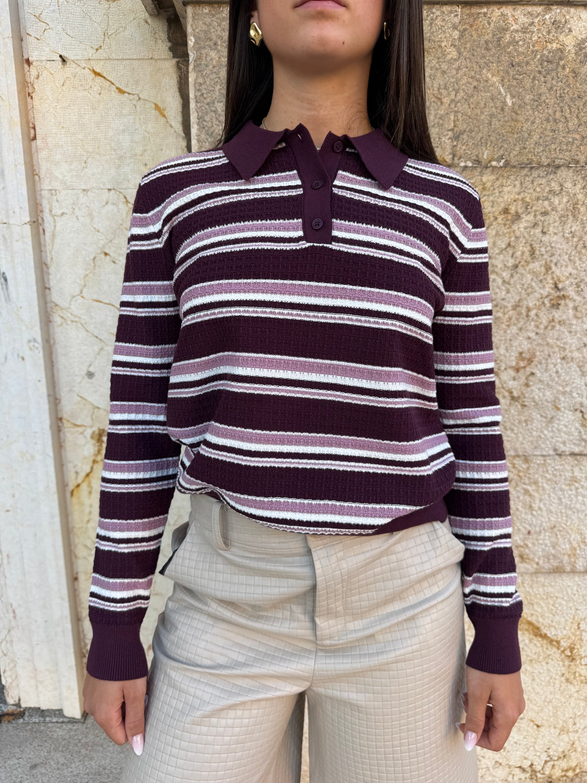 MAGLIA POLLY BORDEAUX