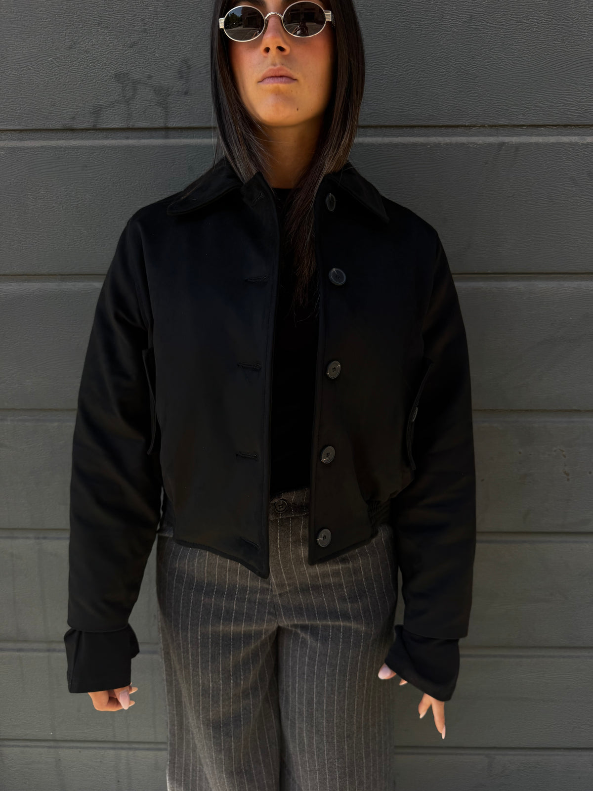 BOMBER ECO CAMOSCIO JACK IMBOTTITO NERO