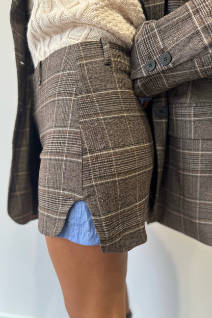 Panta/Gonna Quadri Marrone