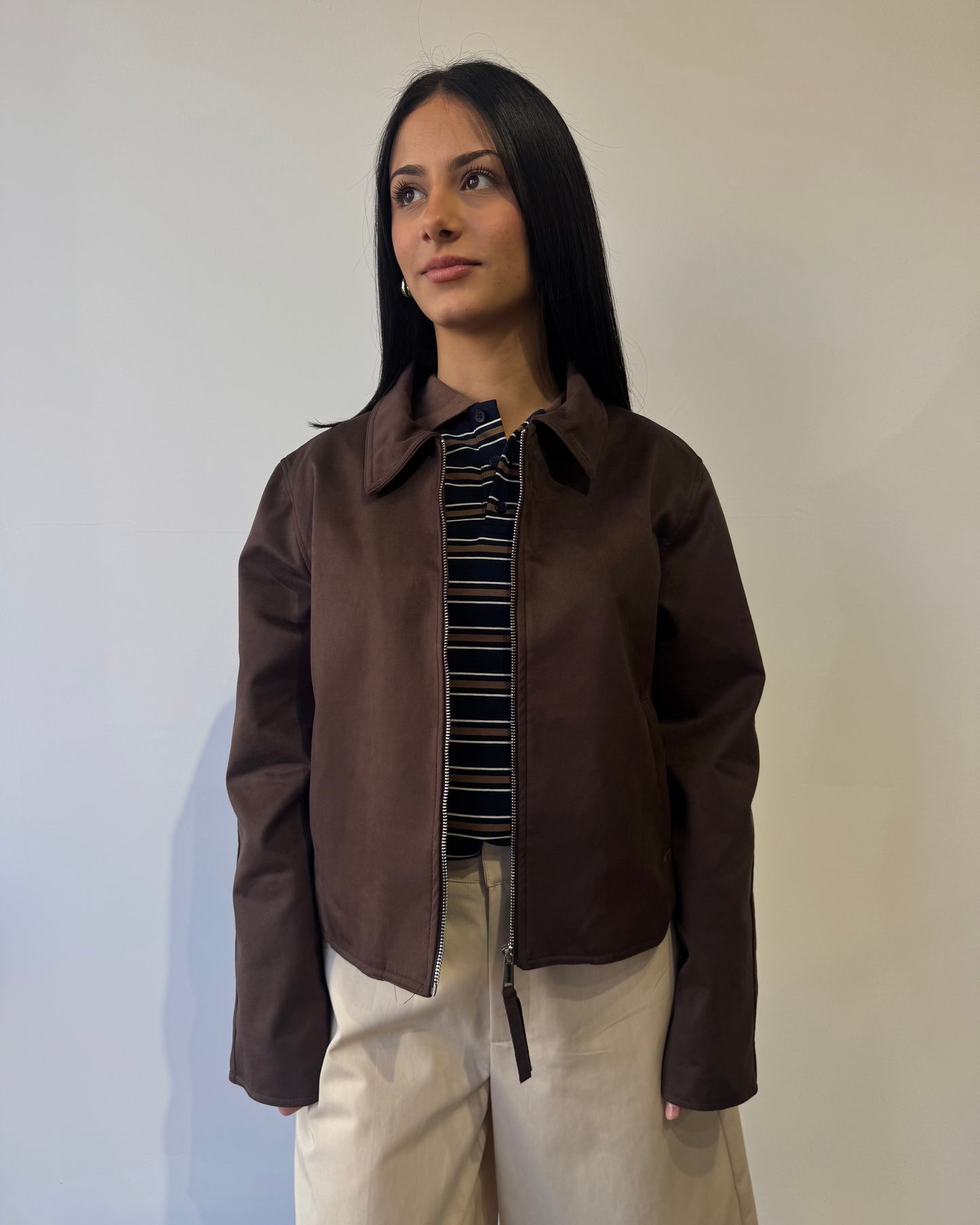Jacket camoscio moro