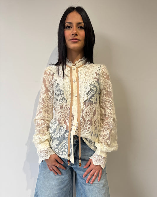 Camicia IVORY in pizzo