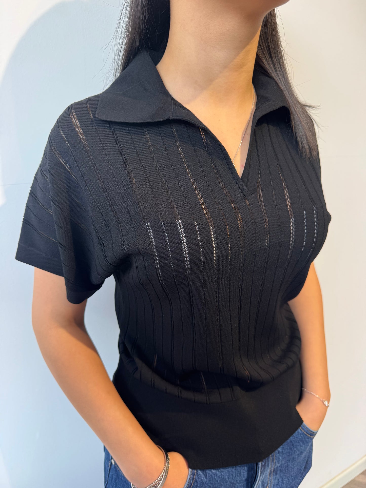 Polo viscosa nera