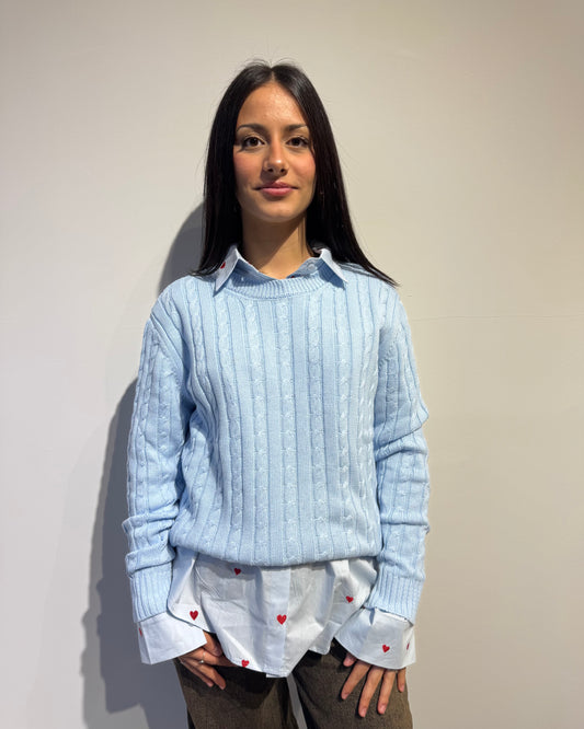 Maglia in cotone treccina