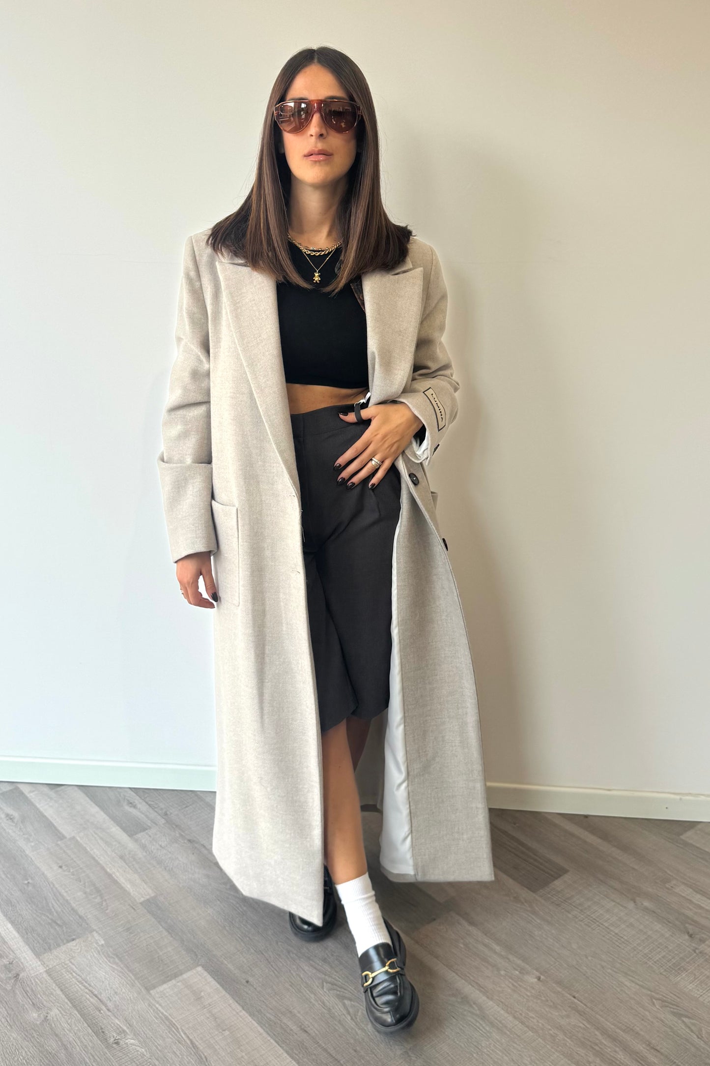 Cappotto Over in lana Grigio