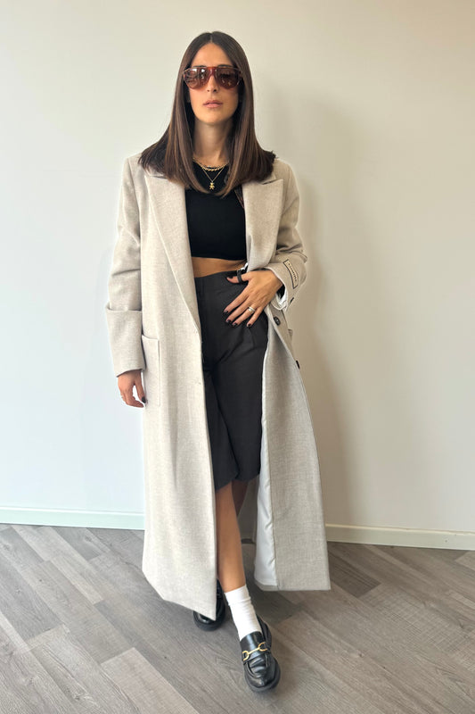 Cappotto Over in lana Grigio