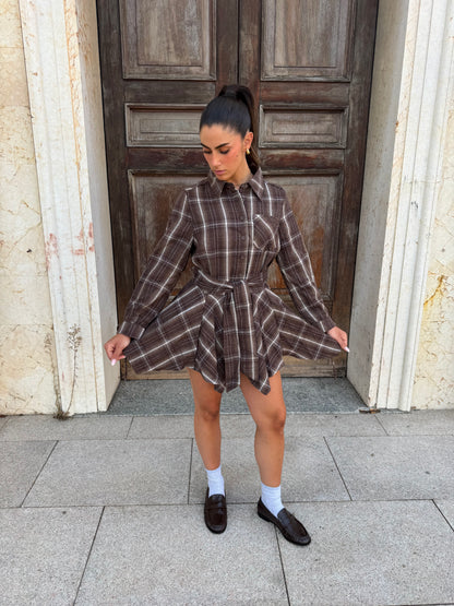 ABITO TARTAN BLAIR MARRONE