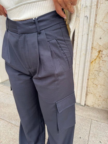 PANTALONI ELEGANT CARGO BLU