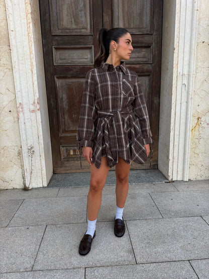 ABITO TARTAN BLAIR MARRONE