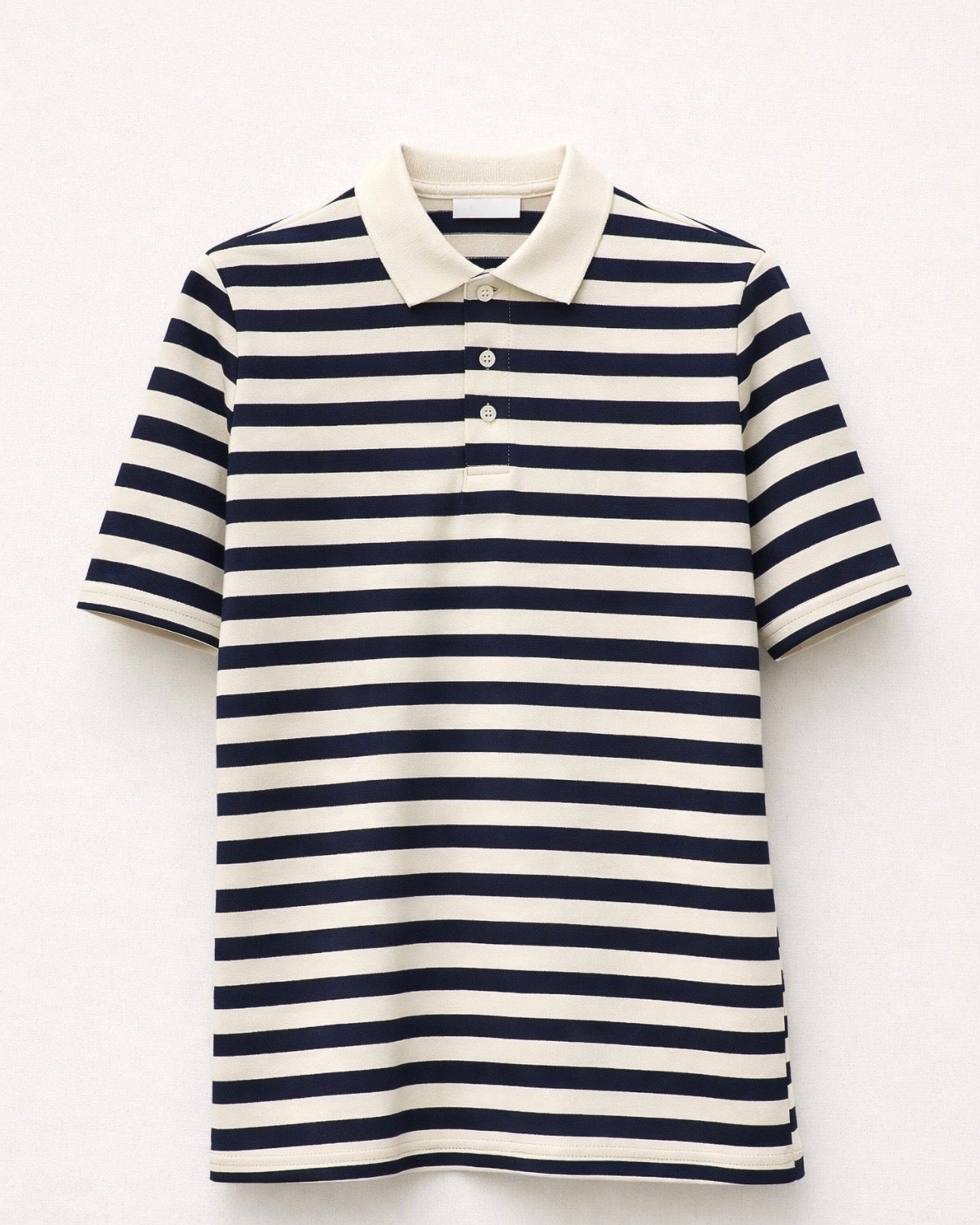 Polo cotone rigata blu