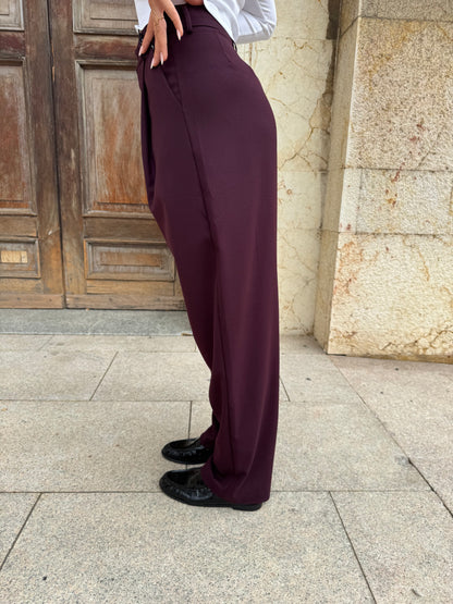 PANTALONI ELEGANT BORDEAUX