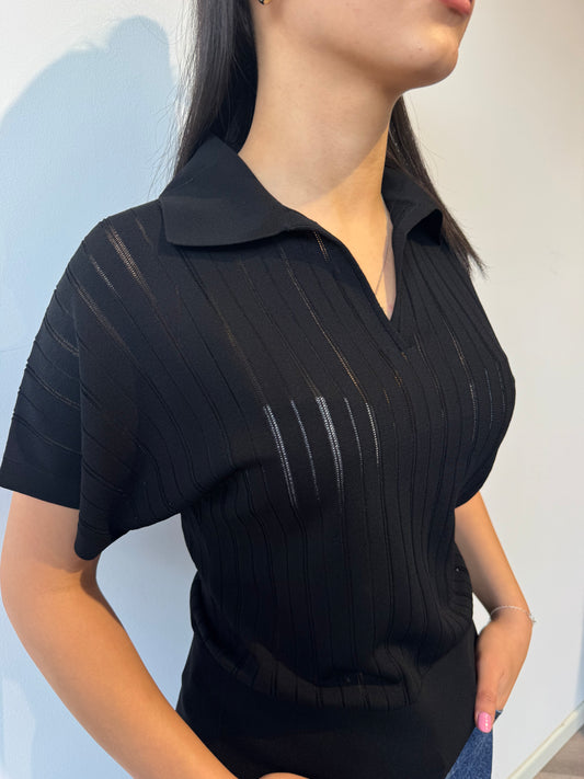 Polo viscosa nera