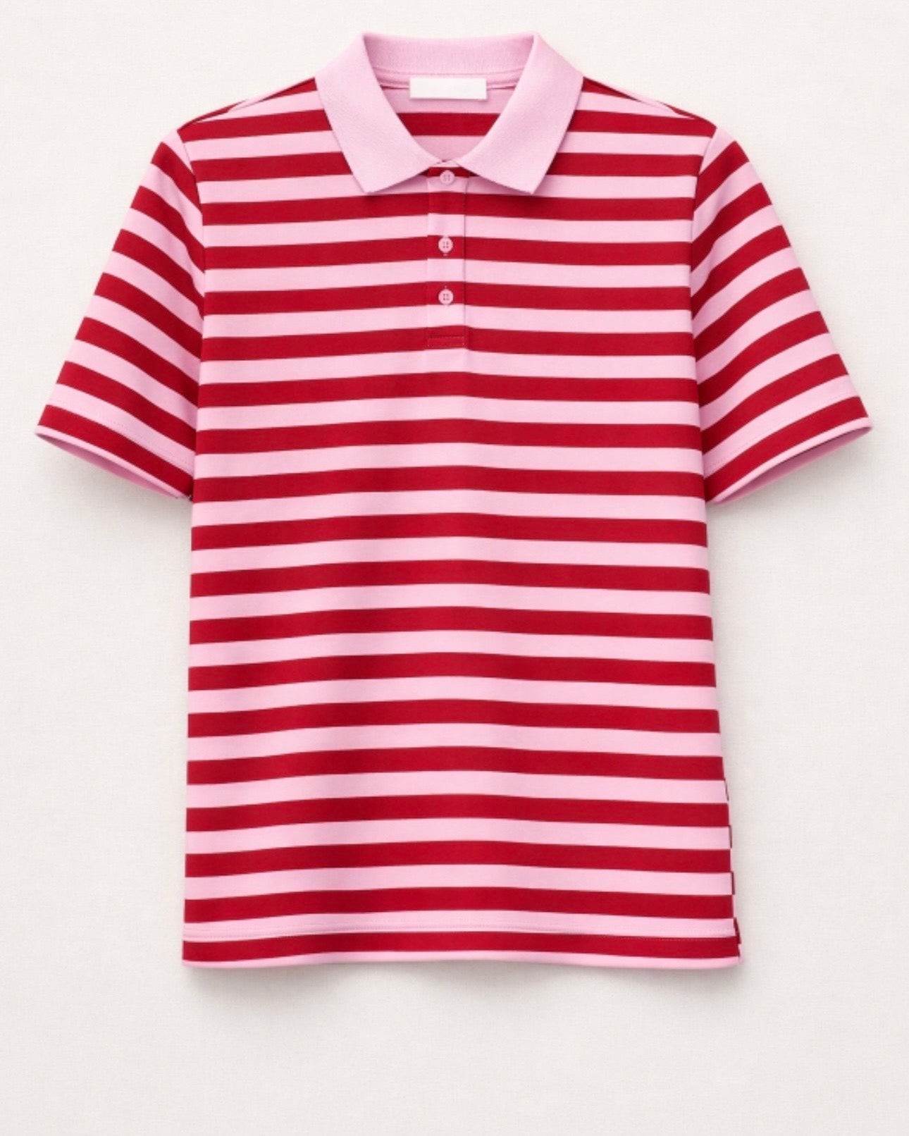 Polo cotone rigata rosa