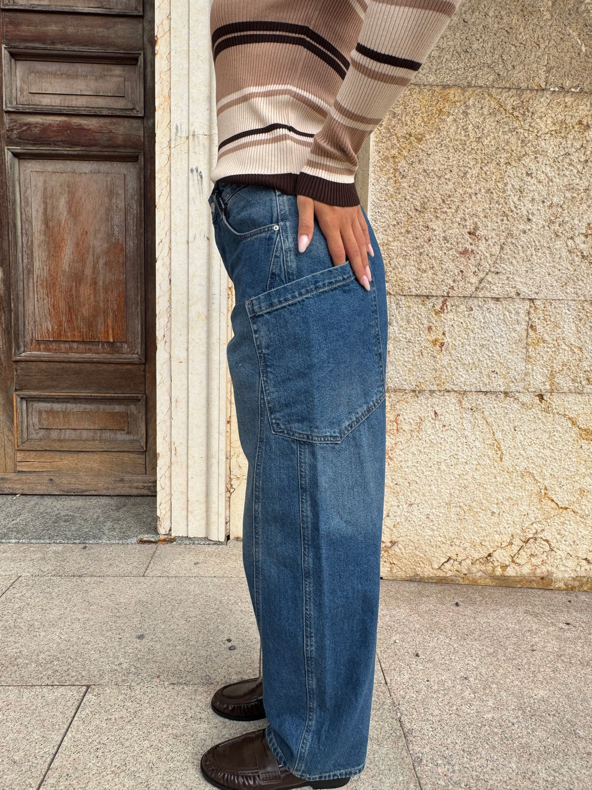 JEANS SIBILLA CON TASCHE LATERALI