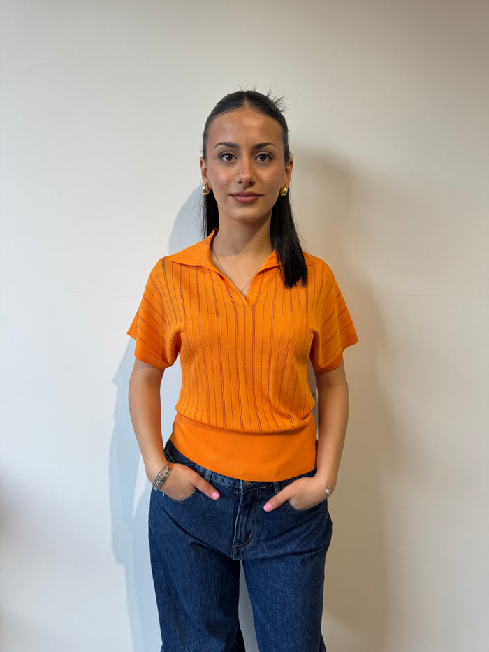 Polo viscosa orange