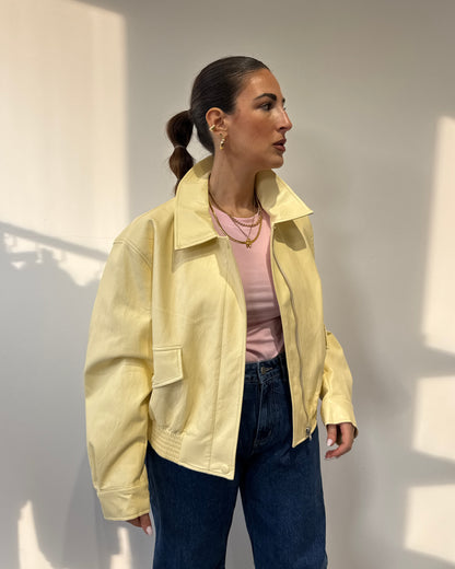 Bomber ecopelle giallo