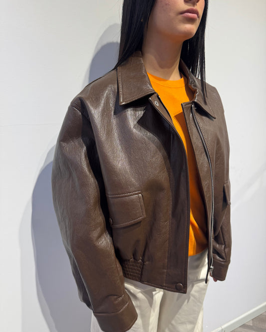 Bomber ecopelle brown