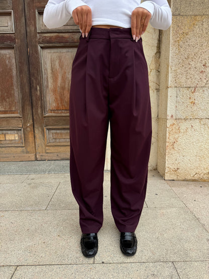 PANTALONI ELEGANT BORDEAUX