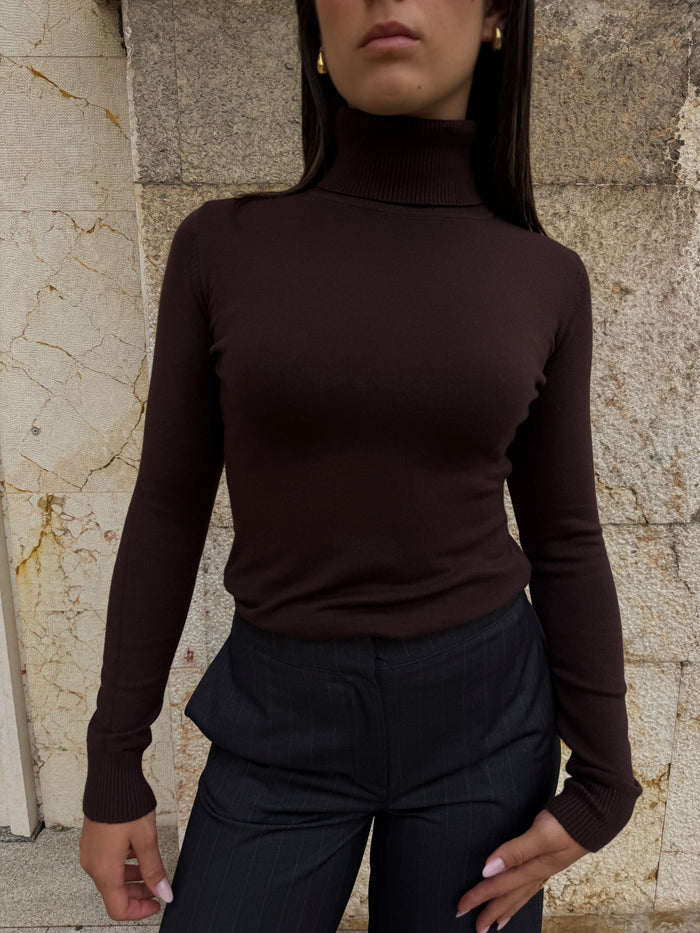 LUPETTO MARRONE IN LANA