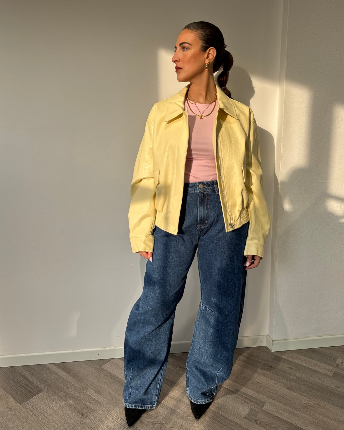 Bomber ecopelle giallo