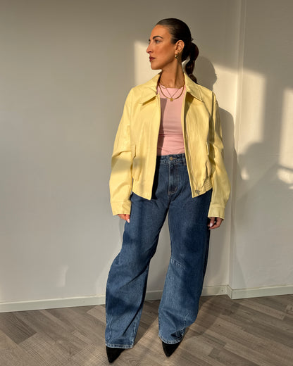 Bomber ecopelle giallo