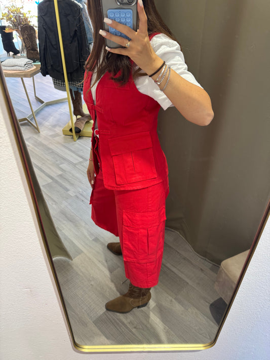 Bermudone cargo rosso