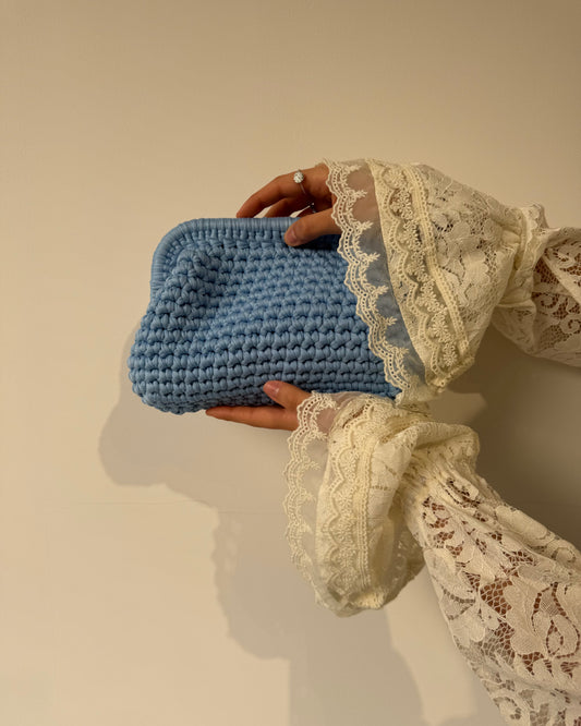 Cluctch GOMITOLO azzurra