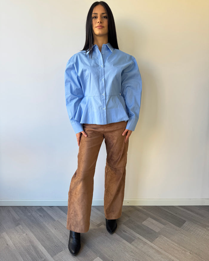Pantalone scamosciato camel