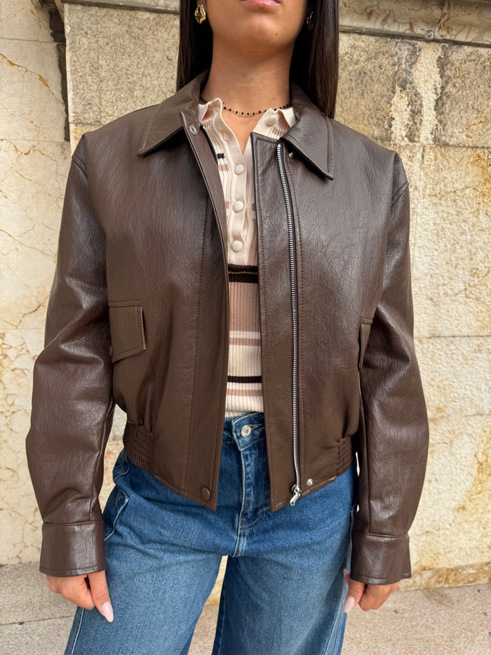 BOMBER ECOPELLE BROWN