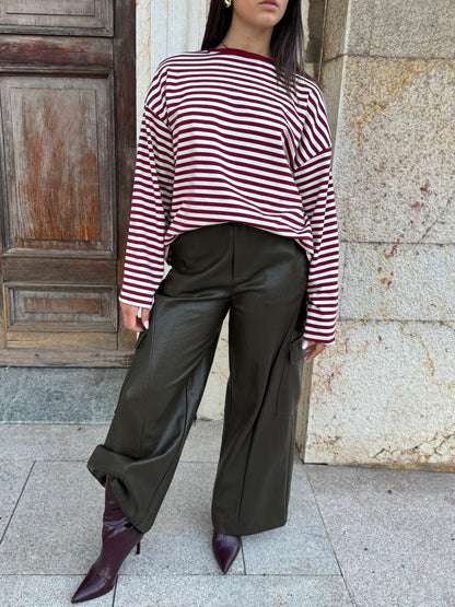 PANTALONI CARGO ECOPELLE VERDONE