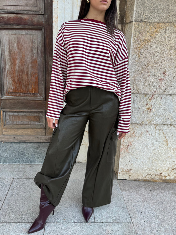 PANTALONI CARGO ECOPELLE VERDONE
