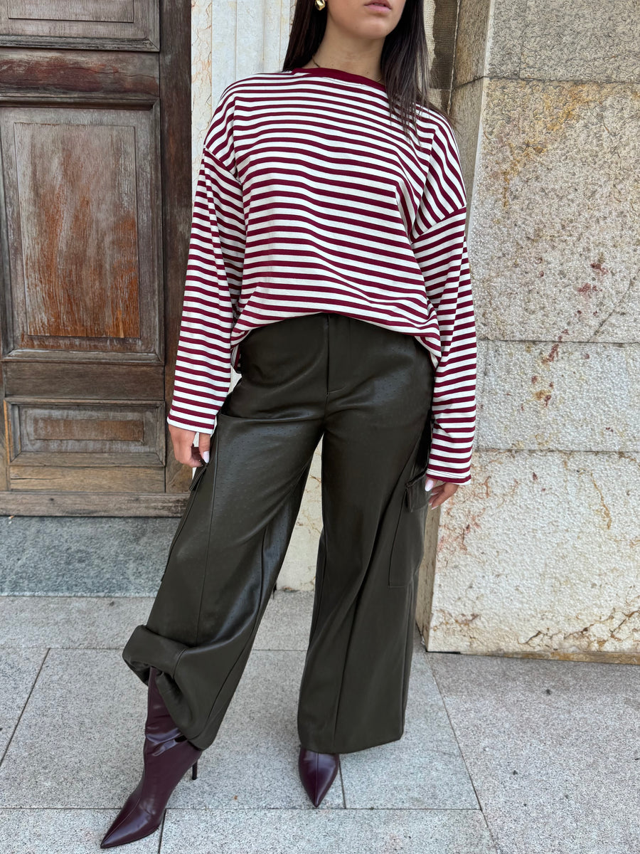 PANTALONI CARGO ECOPELLE VERDONE