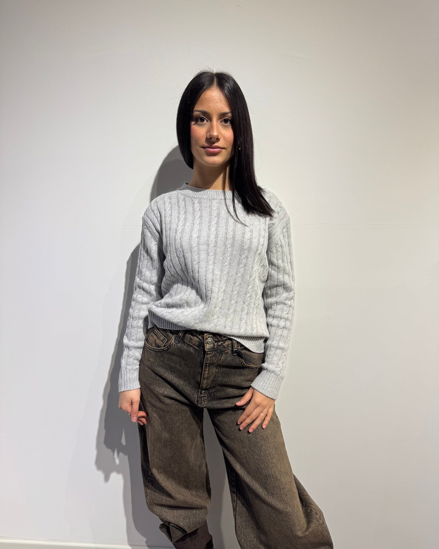 Maglia in cotone treccina
