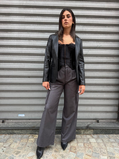 PANTALONI ELEGANT CARGO GRIGIO
