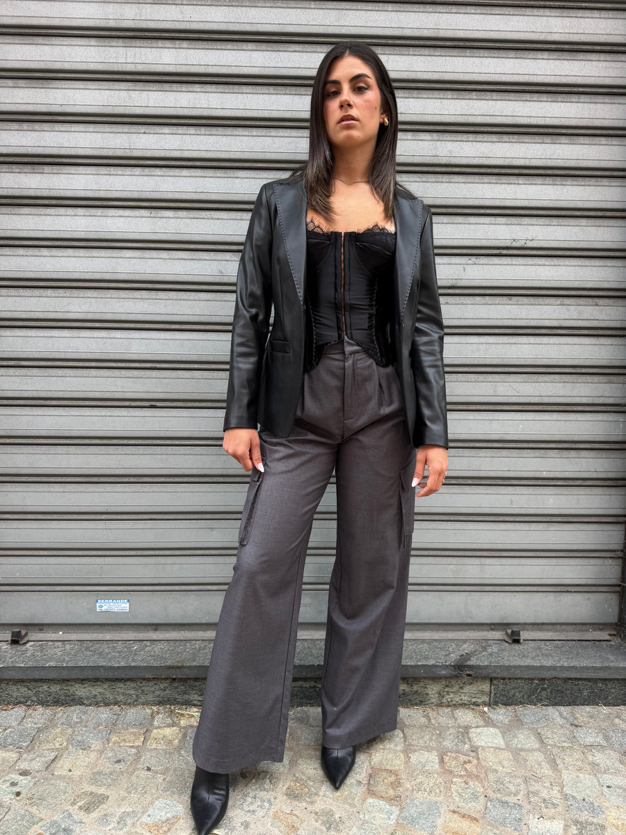 PANTALONI ELEGANT CARGO GRIGIO