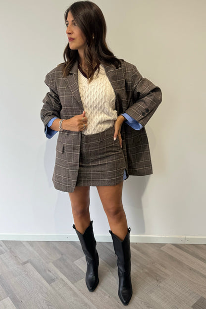 Panta/Gonna Quadri Marrone