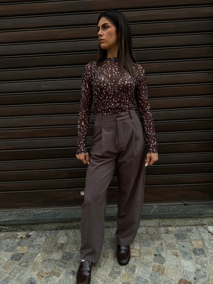 PANTALONI ELEGANT BORDEAUX CHIARO