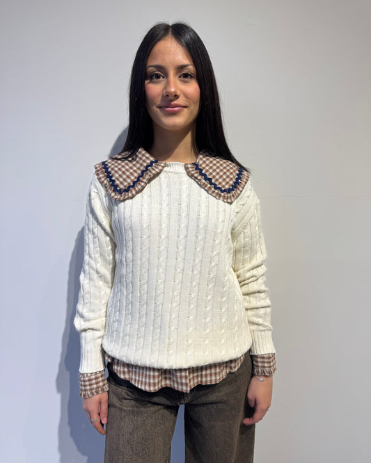 Maglia in cotone treccina