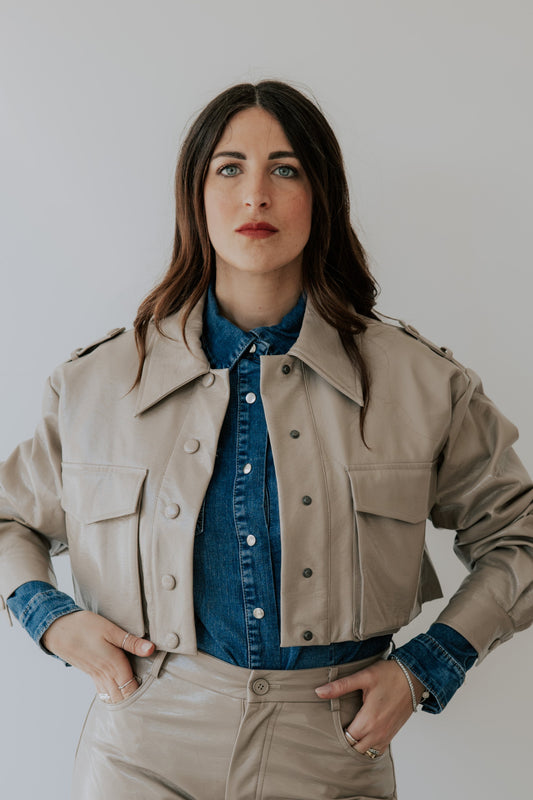 Jacket crop VERNIC beige