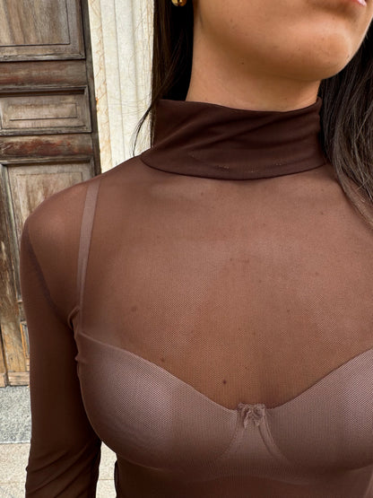 MAGLIA VELATA NEW YEAR MARRONE